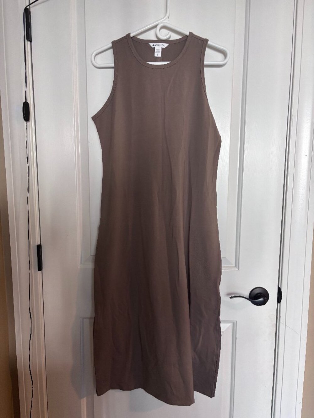 NWT Athleta Women's Size Small Light Brown Essential Midi Dress
